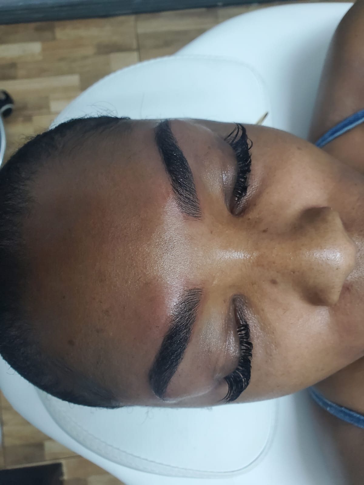 Client brows after microblading at Ellimak Aesthetics