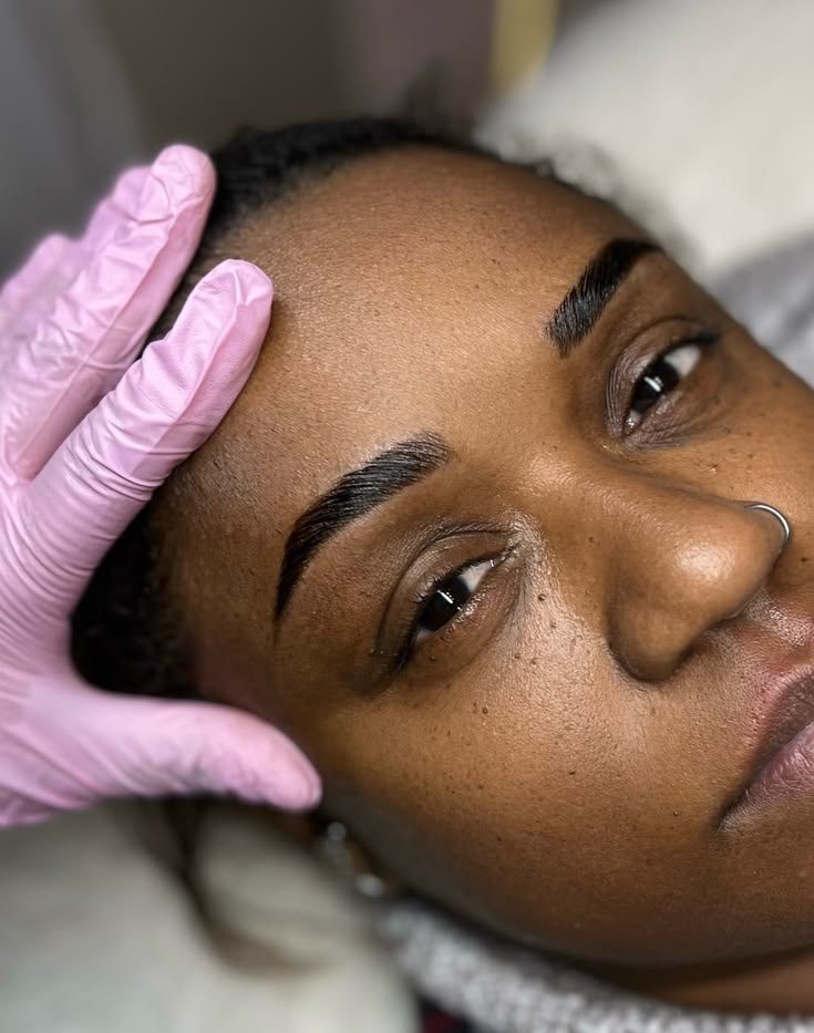Client brows after lamination & tint at Ellimak Aesthetics