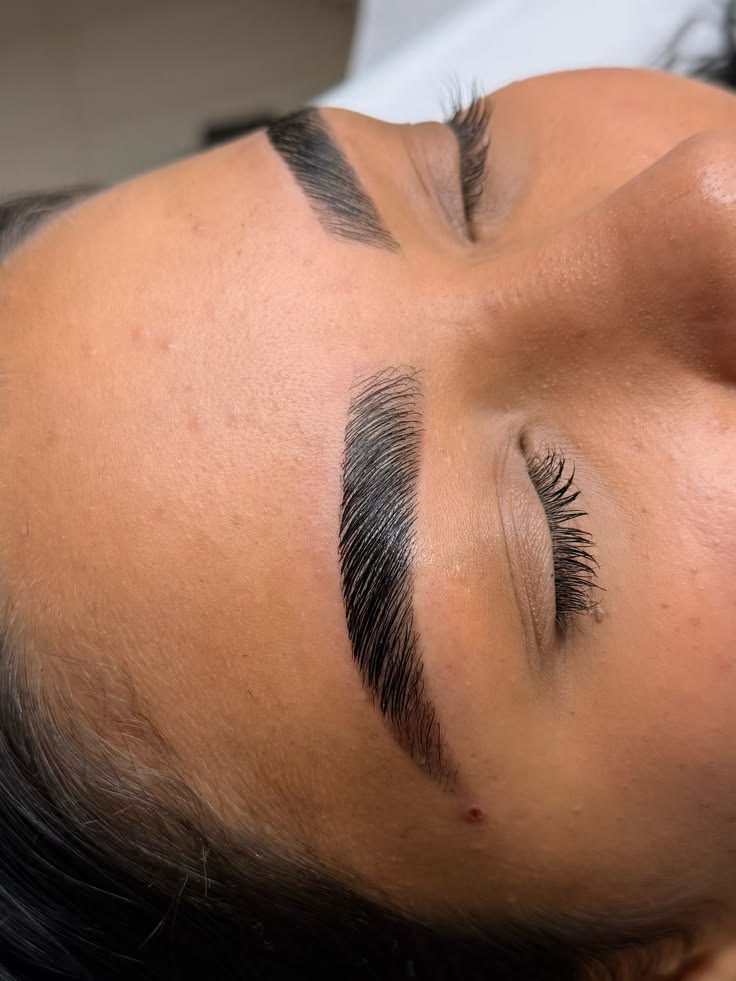 Client brows after feather brows at Ellimak Aesthetics